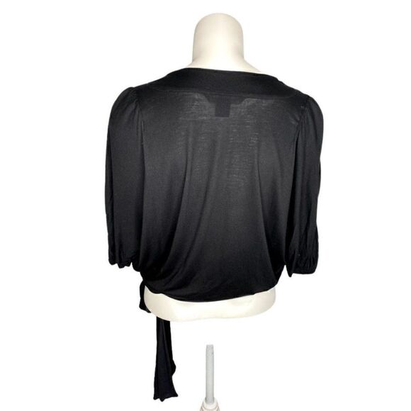 French Connection Black Top Surplice Wrap Dolman S‎ - Picture 2 of 7